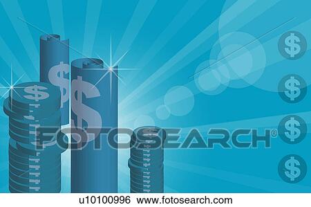 Stock Illustration - Close-up of a stack of coins. Fotosearch