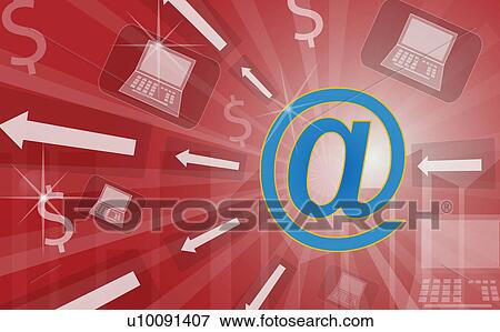 Stock Illustration - Close-up of an 'at' symbol. Fotosearch
