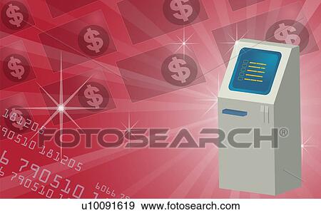 Stock Illustration - Close-up of an ATM machine. Fotosearch