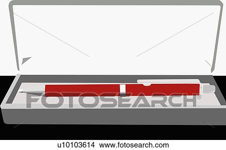 Stock Illustration - Close-up of a pen in a box. Fotosearch