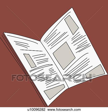 Close-up of an open book View Large Illustration Drawing - Close-up of an open book. Fotosearch