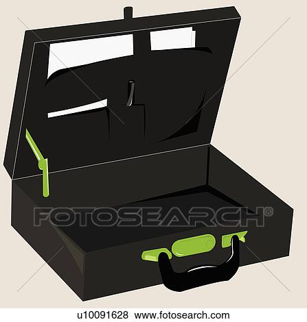 Close-up of an open briefcase View Large Illustration Stock Illustration - Close-up of an open briefcase. Fotosearch