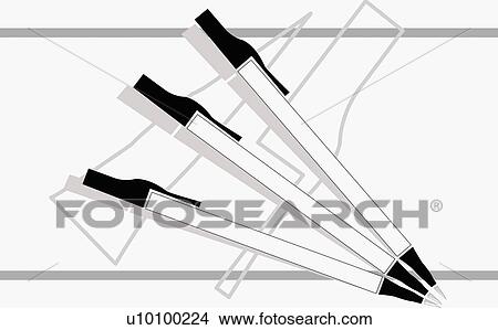 Close-up of pens View Large Illustration Stock Illustration - Close-up of pens. Fotosearch