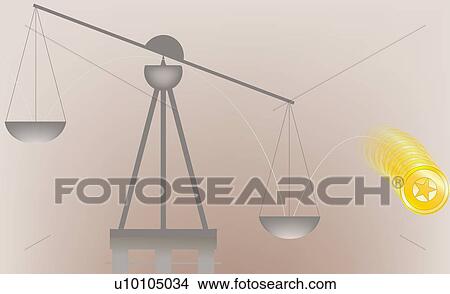 Close-up of a coin on a weighing scale View Large Illustration Stock Illustration - Close-up of a coin on a weighing scale. Fotosearch