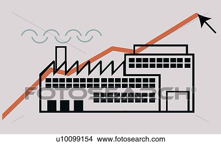 Stock Illustration - Close-up of a factory. Fotosearch