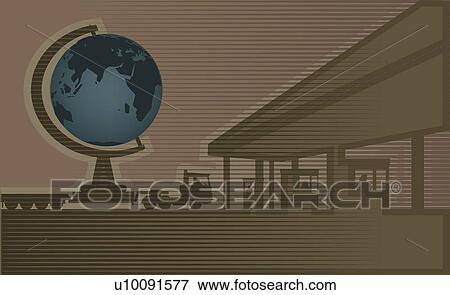 Stock Illustration - Close-up of a globe on a semi-truck. Fotosearch