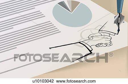 Drawing - Close-up of a pen writing on a paper. Fotosearch