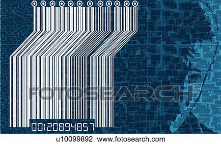 Drawing - Close-up of bar code. Fotosearch