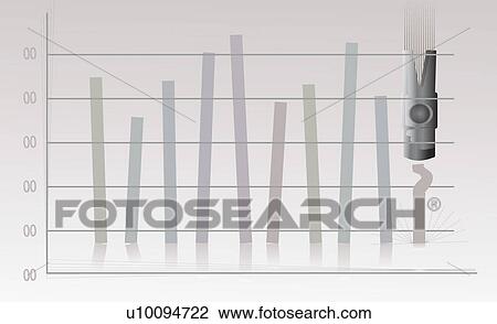 Drawing - Close-up of bar graph. Fotosearch