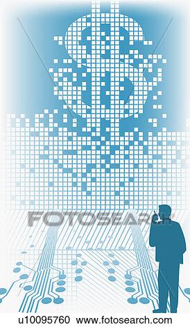 Clipart - Man talking on a walkie-talkie. Fotosearch
