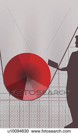 Clipart - Side profile of a man standing beside a red diamond. Fotosearch