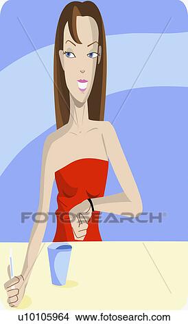 Close-up of a young woman checking the time View Large Illustration Stock Illustration - Close-up of a young woman checking the time. Fotosearch