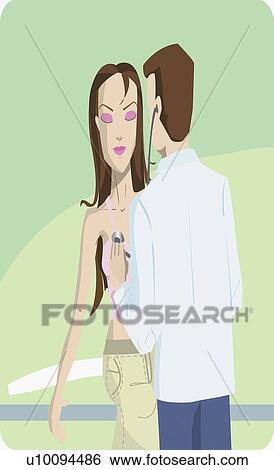 Rear view of a doctor examining a patient View Large Illustration Stock Illustration - Rear view of a doctor examining a patient. Fotosearch