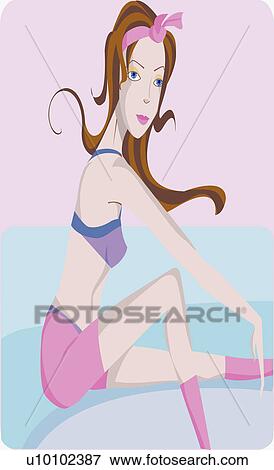 Side profile of a young woman posing View Large Illustration Stock Illustration - Side profile of a young woman posing. Fotosearch