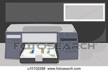 Stock Illustration - Close-up of a fax machine. Fotosearch
