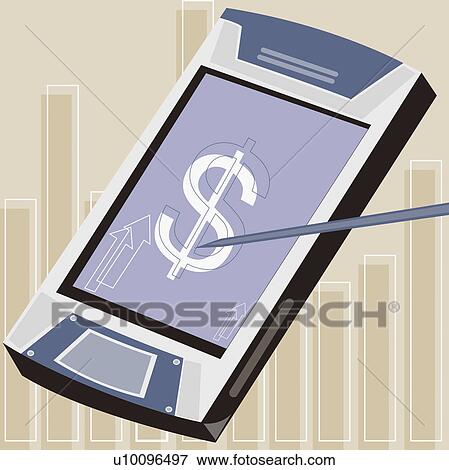 Close-up of a personal data assistant with a digitized pen View Large Illustration Stock Illustration - Close-up of a personal data assistant with a digitized pen. Fotosearch
