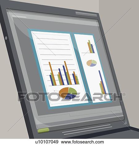 Close-up of a visual screen of a laptop View Large Illustration Stock Illustration - Close-up of a visual screen of a laptop. Fotosearch