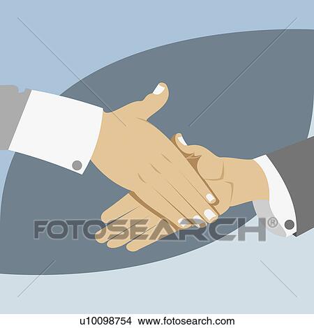 Stock Illustration - Close-up of two businessmen shaking hands. Fotosearch