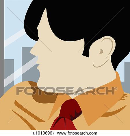Stock Illustration - Side profile of a businessman. Fotosearch