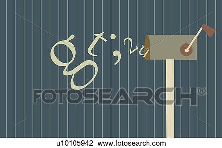 Close-up of a mailbox with alphabets emitting from it View Large Illustration Drawing - Close-up of a mailbox with alphabets emitting from it. Fotosearch
