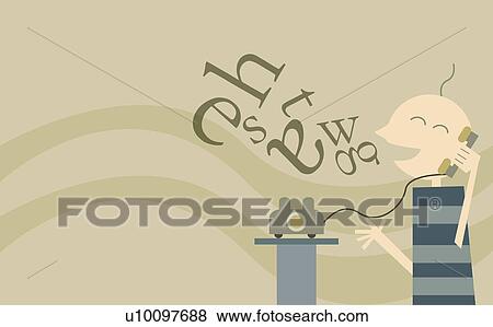 Close-up of a man talking on the telephone View Large Illustration Stock Illustration - Close-up of a man talking on the telephone. Fotosearch