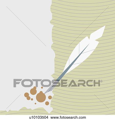Close-up of a quill pen View Large Illustration Stock Illustration - Close-up of a quill pen. Fotosearch