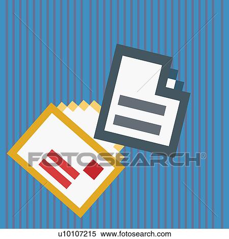 Close-up of a sheet of paper over an envelope View Large Illustration Stock Illustration - Close-up of a sheet of paper over an envelope. Fotosearch