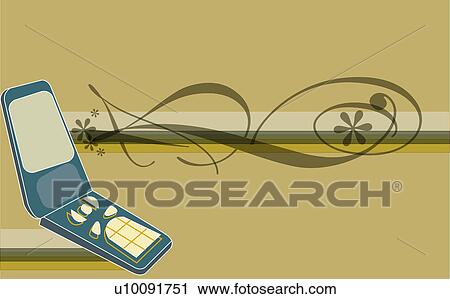 Close-up of an open mobile phone View Large Illustration Clip Art - Close-up of an open mobile phone. Fotosearch