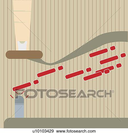 Stock Illustration - Person's finger clicking on a telegraph key with the antenna emitting morse code. Fotosearch