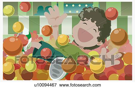 Close-up of a boy playing with balls View Large Illustration Stock Illustration - Close-up of a boy playing with balls. Fotosearch
