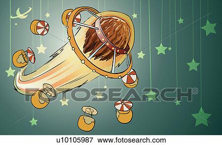 Close-up of an amusement park ride on a comet View Large Illustration Stock Illustration - Close-up of an amusement park ride on a comet. Fotosearch
