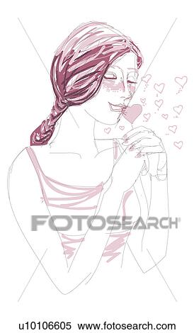 Close-up of a young woman with her hands clasped View Large Illustration Stock Illustration - Close-up of a young woman with her hands clasped. Fotosearch
