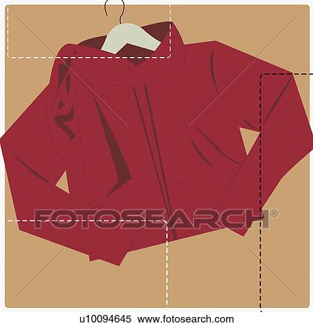 Stock Illustration - Close-up of a jacket on a hanger. Fotosearch