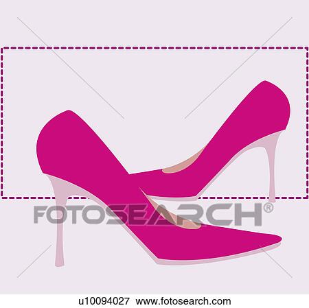 Stock Illustration - Close-up of a pair of high heels. Fotosearch
