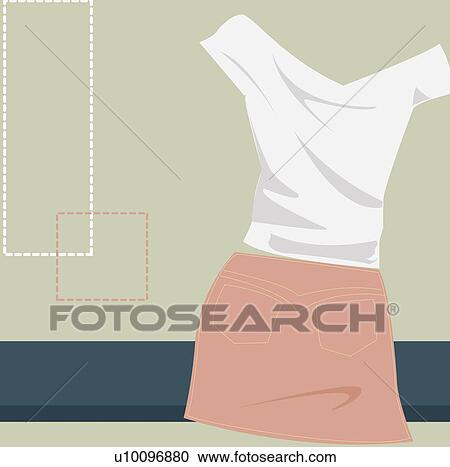 Close-up of a t-shirt and a skirt View Large Illustration Clipart - Close-up of a t-shirt and a skirt. Fotosearch