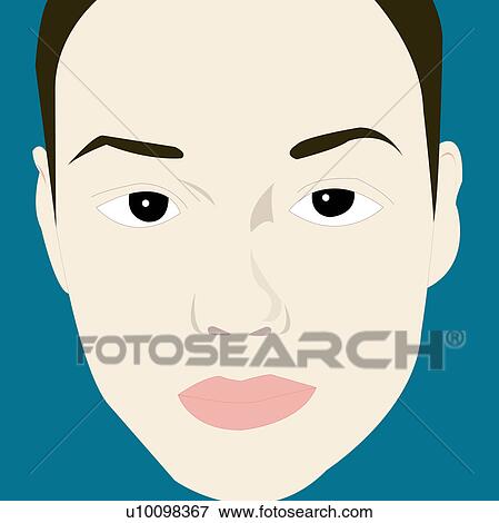 Stock Illustration - Close-up of a woman's face. Fotosearch