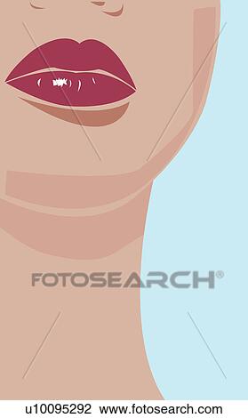 Close-up of a woman's lips View Large Illustration Drawing - Close-up of a woman's lips. Fotosearch