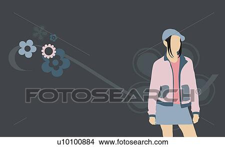 Close-up of a woman looking away View Large Illustration Stock Illustration - Close-up of a woman looking away. Fotosearch