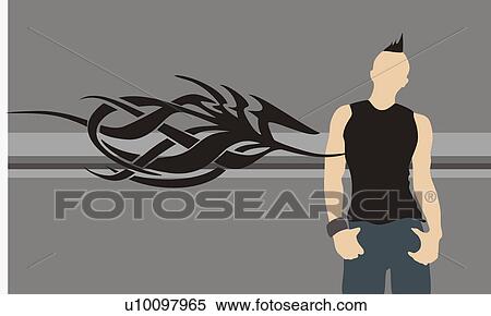 Stock Illustration - Portrait of a man standing. Fotosearch