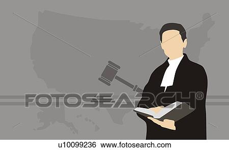 マレ 裁判官 本を持つ イラスト U Fotosearch