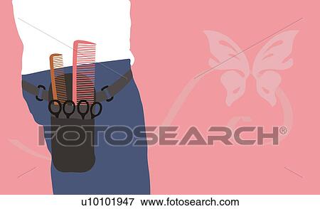 Stock Illustration - Mid section view of a person wearing a tool belt. Fotosearch