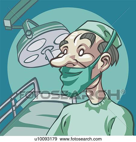 Stock Illustration - Close-up of a male surgeon. Fotosearch