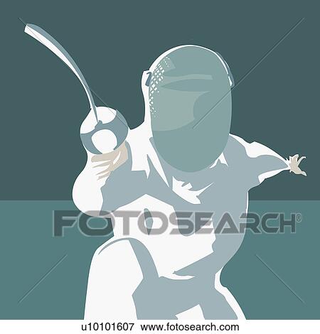 Stock Illustration - Close-up of a person practicing fencing. Fotosearch