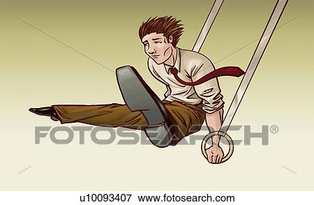 Businessman balancing on rings View Large Illustration Stock Illustration - Businessman balancing on rings. Fotosearch