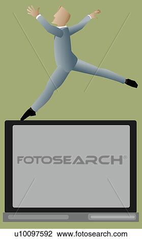 Businessman performing on a balance beam View Large Illustration Drawing - Businessman performing on a balance beam. Fotosearch