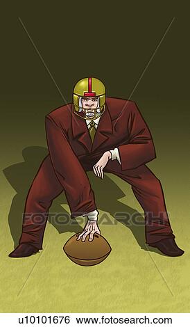 Businessman playing football View Large Illustration Stock Illustration - Businessman playing football. Fotosearch