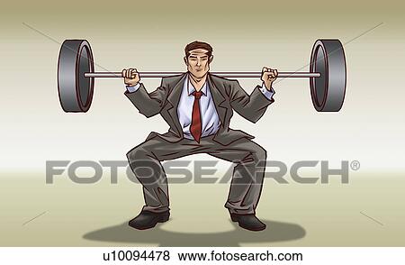 Businessman weightlifting View Large Illustration Stock Illustration - Businessman weightlifting. Fotosearch