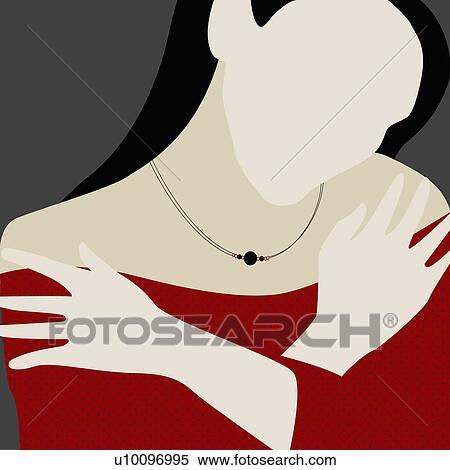 Close-up of a young woman with her arms crossed View Large Illustration Stock Illustration - Close-up of a young woman with her arms crossed. Fotosearch