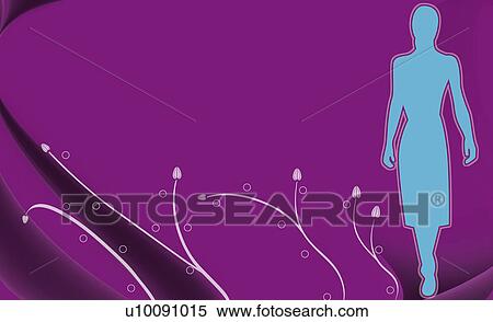 Silhouette of a woman standing in a field View Large Illustration Stock Illustration - Silhouette of a woman standing in a field. Fotosearch