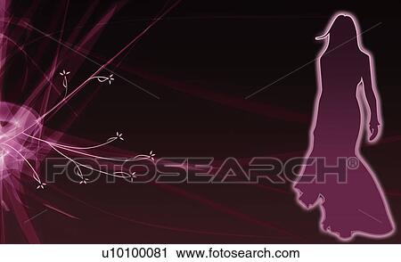 Clip Art - Silhouette of a woman walking. Fotosearch